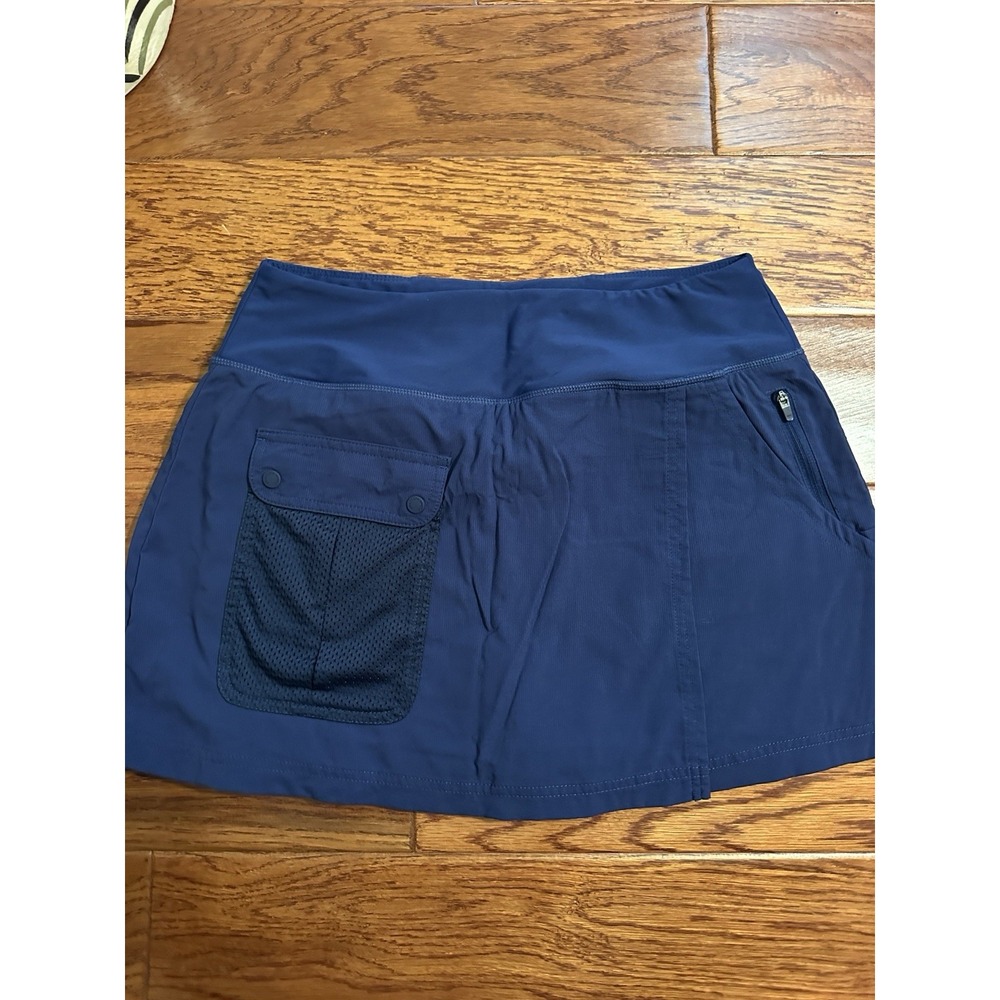 Title Nine Womens Navy Blue Hiking Skort Built In Shorts Cargo Pocket Size M